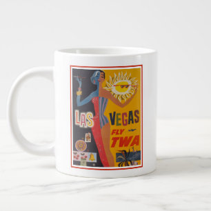 Altes Reiseplakat für Flüge mit TWA nach Las Vegas Jumbo-Tasse