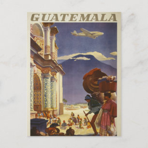 Altes Reiseplakat für Guatemala Postkarte