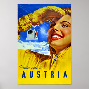 Altes Reiseplakat für Österreich Poster