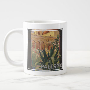 Altes Reiseplakat für Palermo, Italien. Jumbo-Tasse