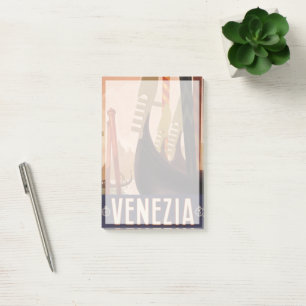 Altes Reiseplakat mit einem Kanal in Venedig Post-it Klebezettel