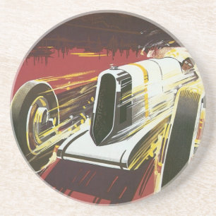 Altes Reiseplakat, Monaco Grand Prix Autorennen Getränkeuntersetzer