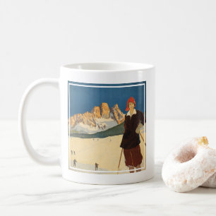 Altes Reiseplakat von Cortina D'ampezzo, Italien Kaffeetasse
