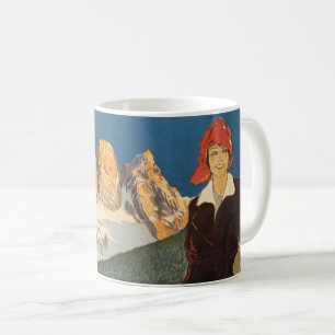 Altes Reiseplakat von Cortina D'ampezzo, Italien Kaffeetasse