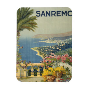 Altes Reiseplakat von San Remo von einer Terrasse Magnet