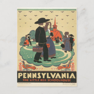 Altes Reiseplakat zur Förderung von Pennsylvania Postkarte