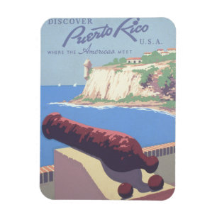 Altes Reiseplakat zur Förderung von Puerto Rico Magnet