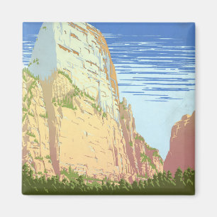 Altes Reiseposter für den Zion-Nationalpark Magnet