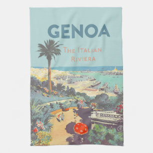 Altes Reiseposter Genua Italienische Riviera 1931 Geschirrtuch