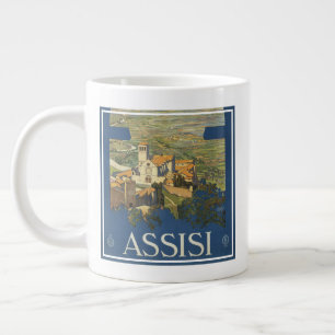 Altes Reiseposter von Assisi, Italien Jumbo-Tasse