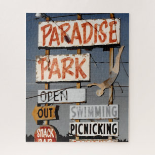 Altes Retro-Foto vom Paradise Amusement Park Puzzle