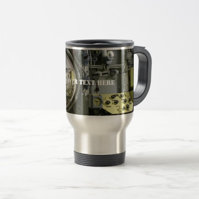 altes Retro-U-Boot Reisebecher (VorderseiteRechts)