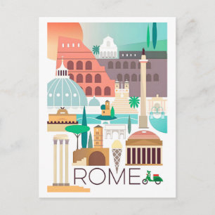 Altes Rom, Italien, Reiseplakat Postkarte