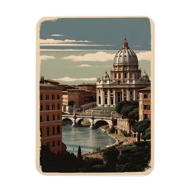 Altes Rom Plakat Magnet (Vertikal)