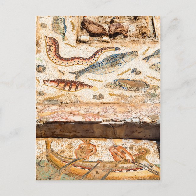 Altes römisches Mosaik Postkarte (Vorderseite)