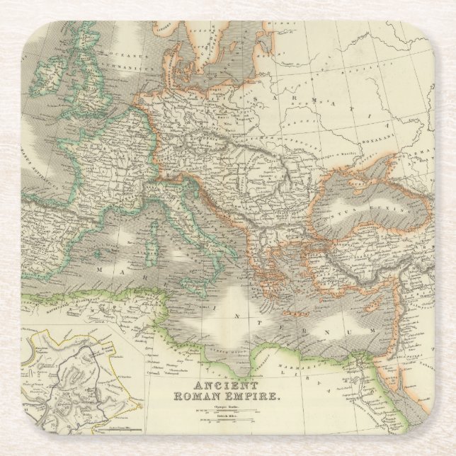 Altes römisches Reich Rechteckiger Pappuntersetzer (Vorderseite)