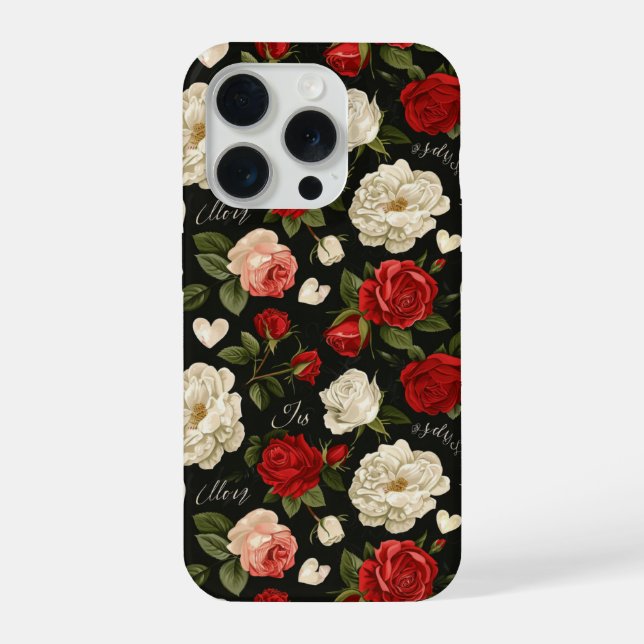 Altes Rosenmuster iPhone Hülle (Rückseite)
