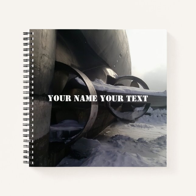 Altes rostes U-Boot Notizbuch (Vorderseite)