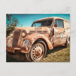 Altes Rostiges Auto Geburtsjahr 1951 Alles Gute Zu Postkarte
