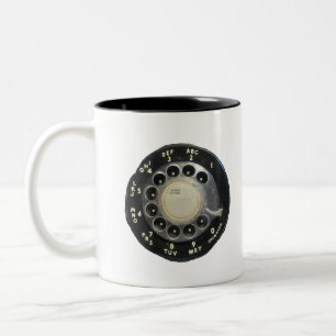 Altes Rotary-Telefongespräch Zweifarbige Tasse