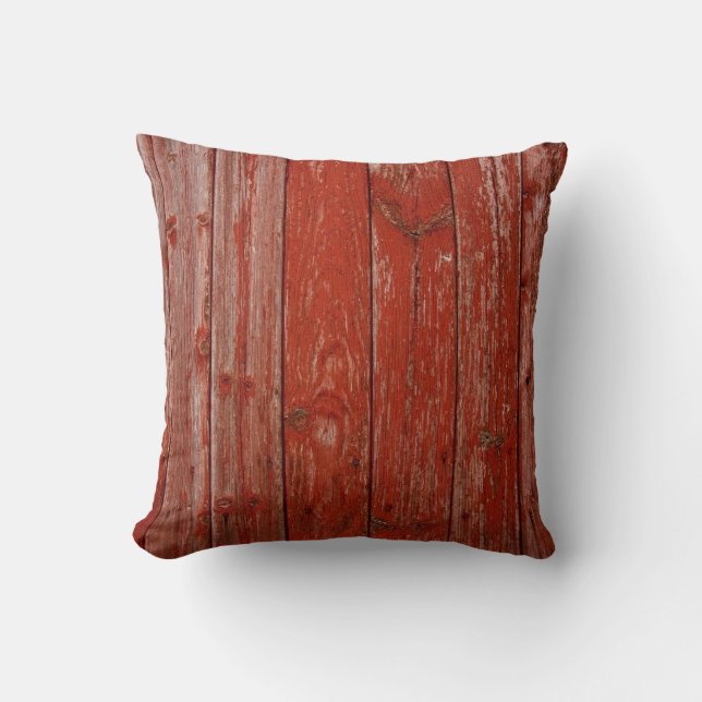 Altes rotes Holz Kissen (Vorderseite)