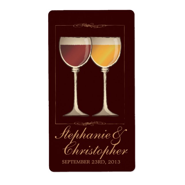 Altes Rotes und Weißes Weinglas Gefälligkeitskennz (Vorne)