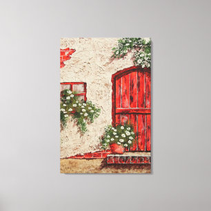 Altes rustikales Cottage-Kunstleinwandbild Leinwanddruck