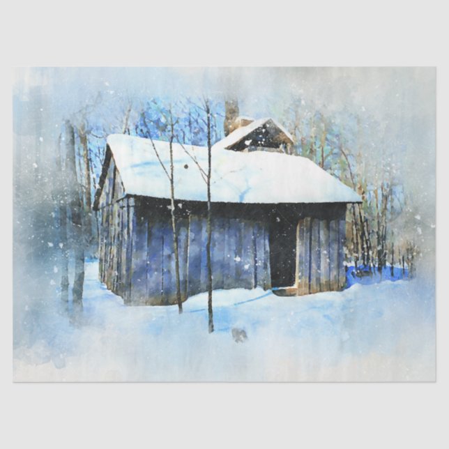 Altes Rustikales Haus Landschaft Entdeckungsreise  Seidenpapier (Vorderseite)