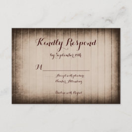 Altes Rustikales Stallholz Land Hochzeit RSVP Kart