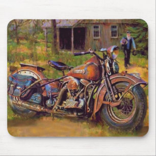 Altes Rusty Motorrad Kunstvoll wandern Mousepad