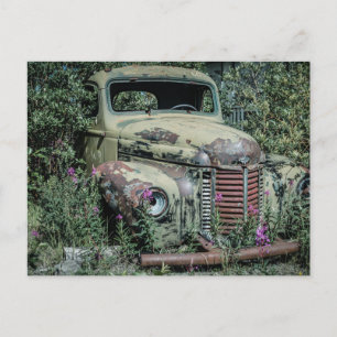 Altes Rusty Scrap Car Postkarte