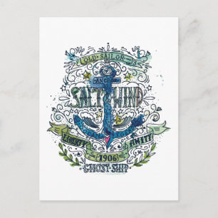 Altes Sailor Anchor Poster Postkarte