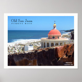 Altes San Juan am Meer Poster