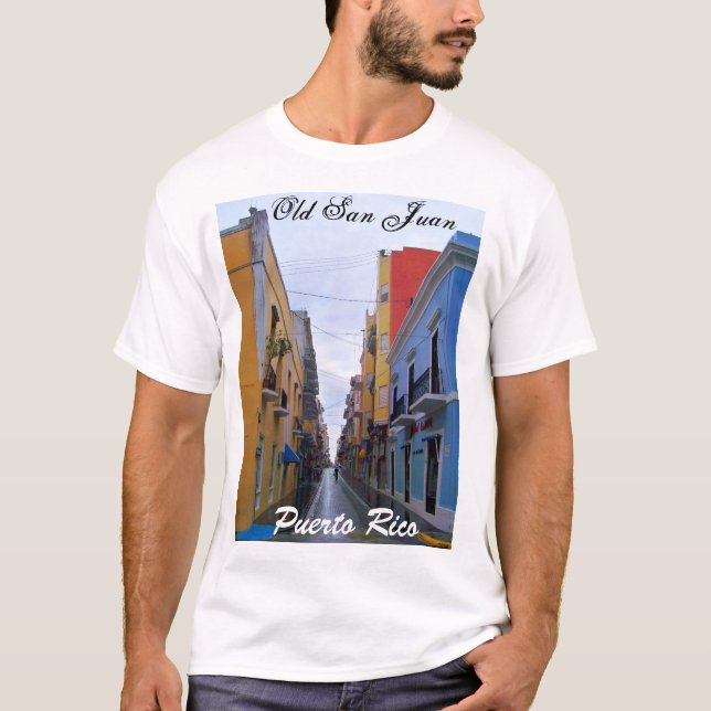 Altes San Juan Puerto Rico Farbige Häuser T-Shirt (Vorderseite)