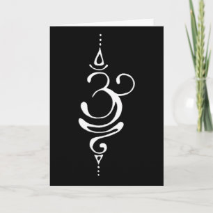 Altes Sanskrit-Symbol für Atmung Inspiration Om Karte