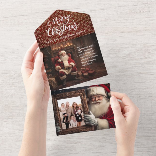 Altes Santa Holding Portrait | Luxe Foto All In One Einladung (Abreißen)