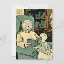 Altes Schaf las ein Buch an ein junges Schaf Dankeskarte