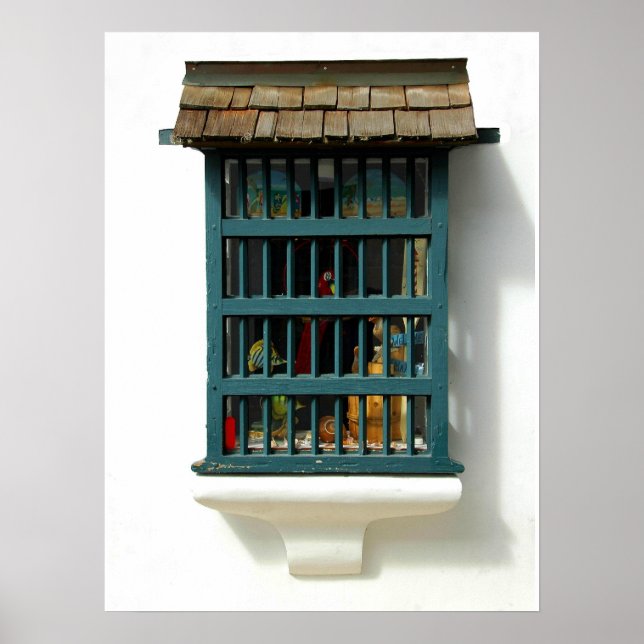 Altes Schaufenster in Historic St Augustine, Fl Poster (Vorne)