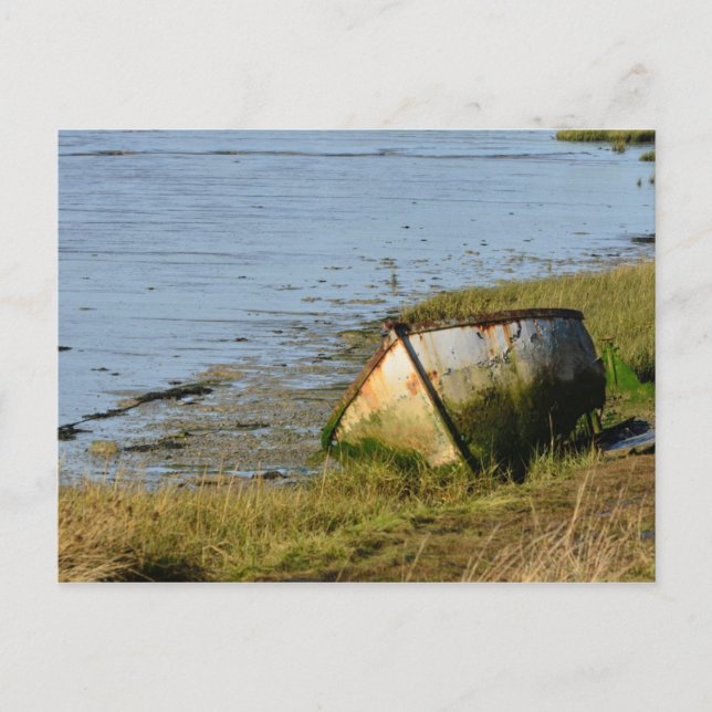 Altes Schiff auf Creek Postkarte (Vorderseite)