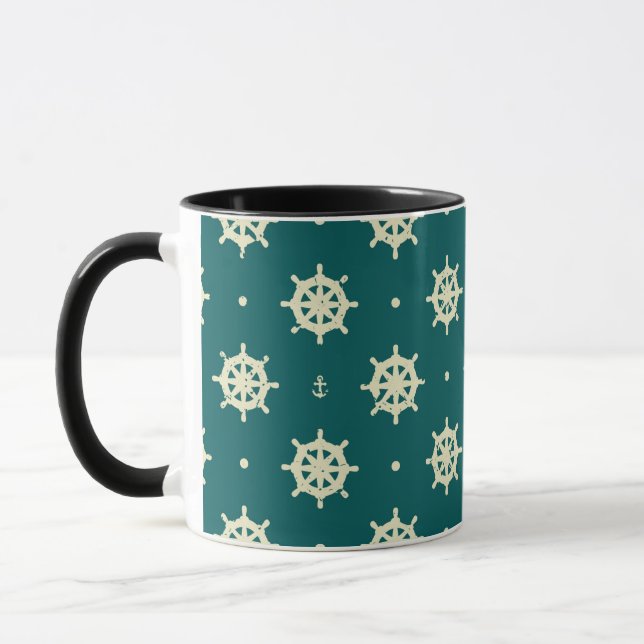 Altes Schiffsradraster Tasse (Links)