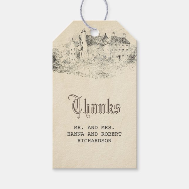 Altes Schloss Messe Hochzeit Vintag Geschenkanhänger (Vorderseite)