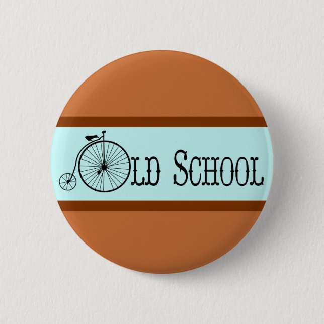 Altes Schulrad Penny Farthing Button (Vorderseite)