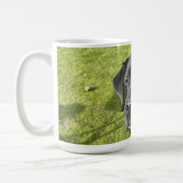 Altes schwarzes Labor Kaffeetasse