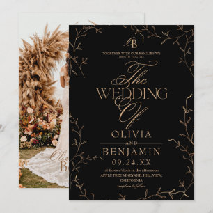 Altes Schwarzgeld Botanische Hochzeit Einladung