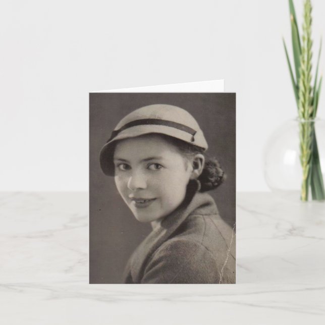 Altes Schwarzweiss-Foto schöner Dreißigerjahre Karte (Vorderseite)