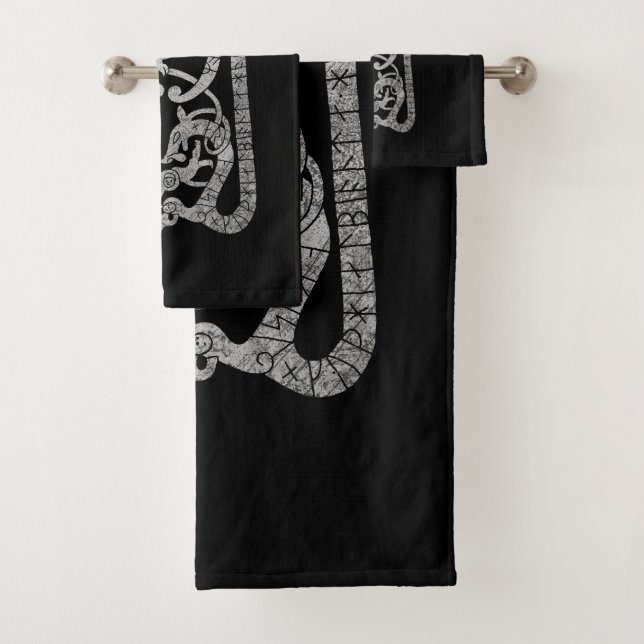 Altes Schwedewikinger runestone Badhandtuch Set (Insitu)