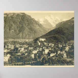 Altes Schweiz, Interlaken und die Jungfrau Poster
