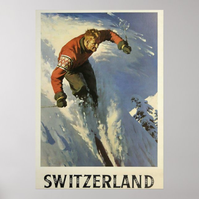 Altes Schweizer Skiposter Poster (Vorne)