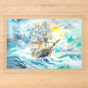 Altes Segelboot im Sturm Acryleinladungen