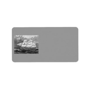 Altes Segelschiff-Adressetikett Adressaufkleber